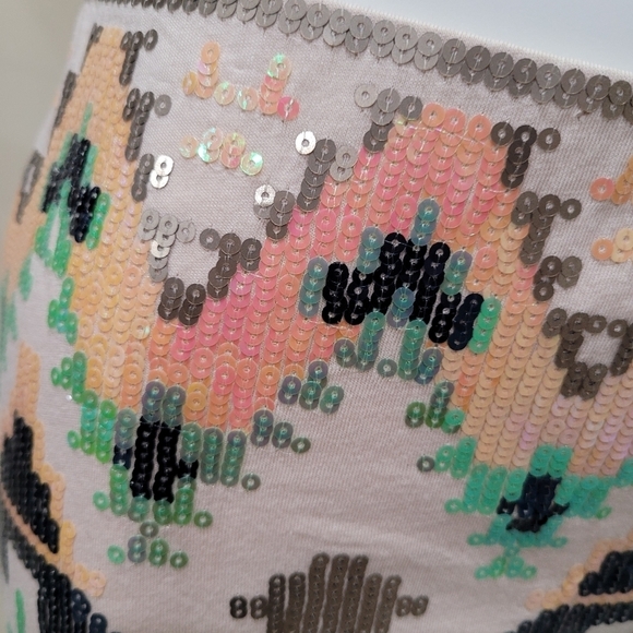 EXPRESS Mini Skirt Sequin Party Aztec Embellished - Picture 9 of 11